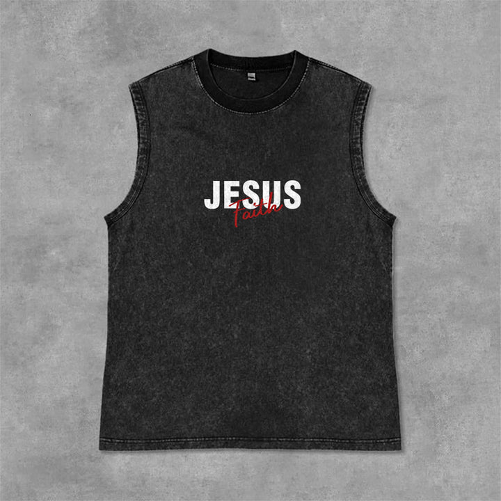 Christianartworkshop TOUT CE DONT NOUS AVONS BESOIN, C'EST JÉSUS Débardeur unisexe délavé - image 15