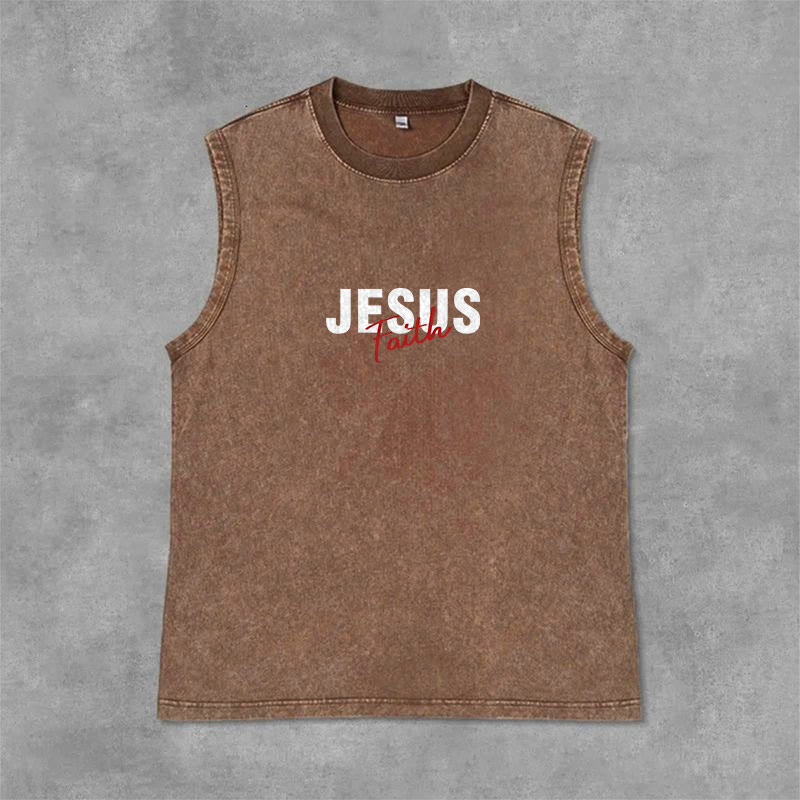 Christianartworkshop TOUT CE DONT NOUS AVONS BESOIN, C'EST JÉSUS Débardeur unisexe délavé - image 1