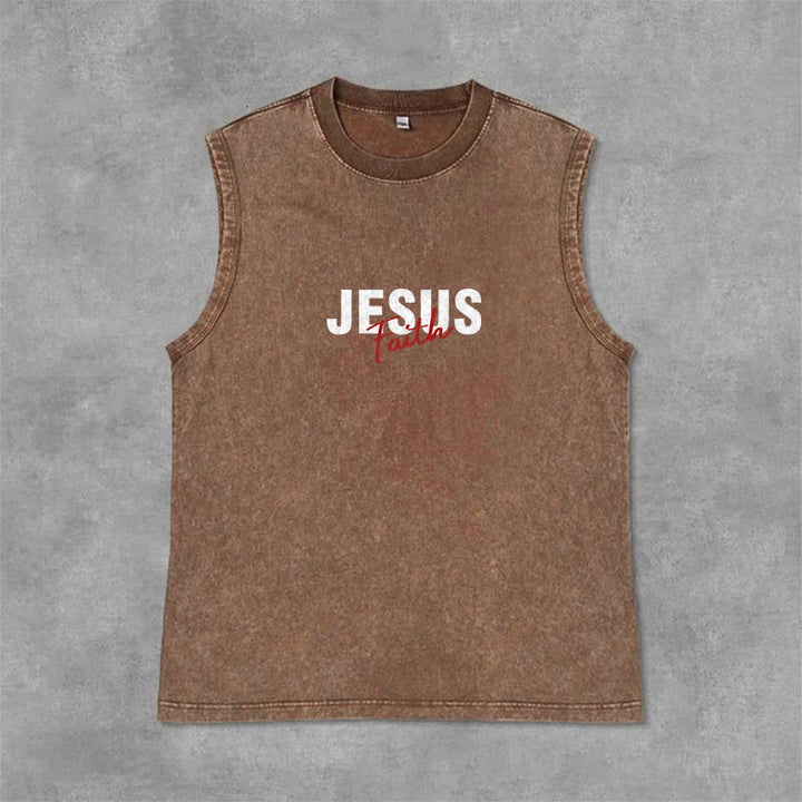 Christianartworkshop TOUT CE DONT NOUS AVONS BESOIN, C'EST JÉSUS Débardeur unisexe délavé - image 1