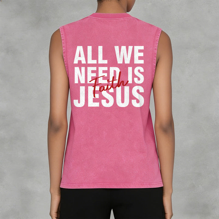 Christianartworkshop TOUT CE DONT NOUS AVONS BESOIN, C'EST JÉSUS Débardeur unisexe délavé - image 27