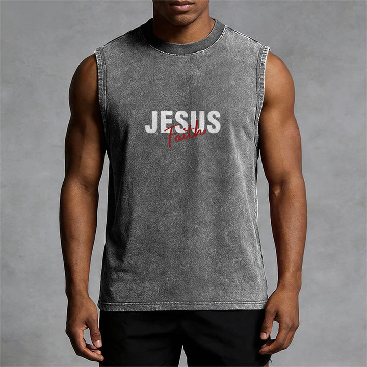 Christianartworkshop TOUT CE DONT NOUS AVONS BESOIN, C'EST JÉSUS Débardeur unisexe délavé - image 30