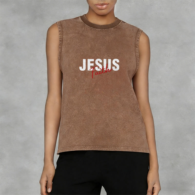 Christianartworkshop TOUT CE DONT NOUS AVONS BESOIN, C'EST JÉSUS Débardeur unisexe délavé - image 3