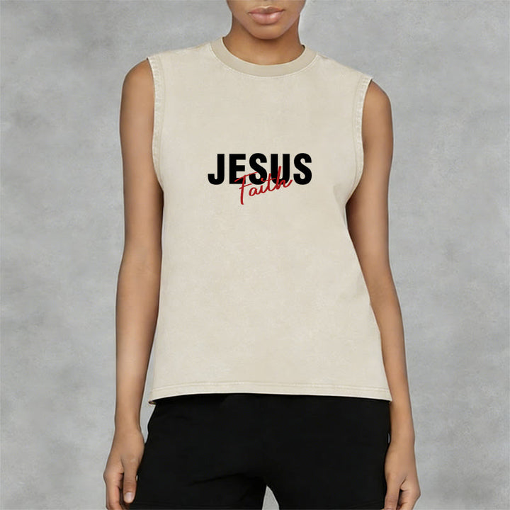 Christianartworkshop TOUT CE DONT NOUS AVONS BESOIN, C'EST JÉSUS Débardeur unisexe délavé - image 10