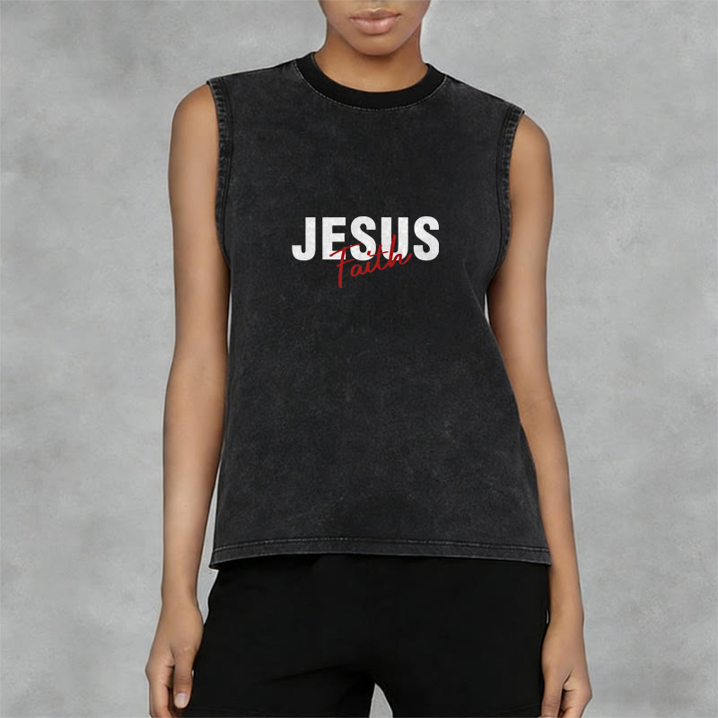 Christianartworkshop TOUT CE DONT NOUS AVONS BESOIN, C'EST JÉSUS Débardeur unisexe délavé - image 17