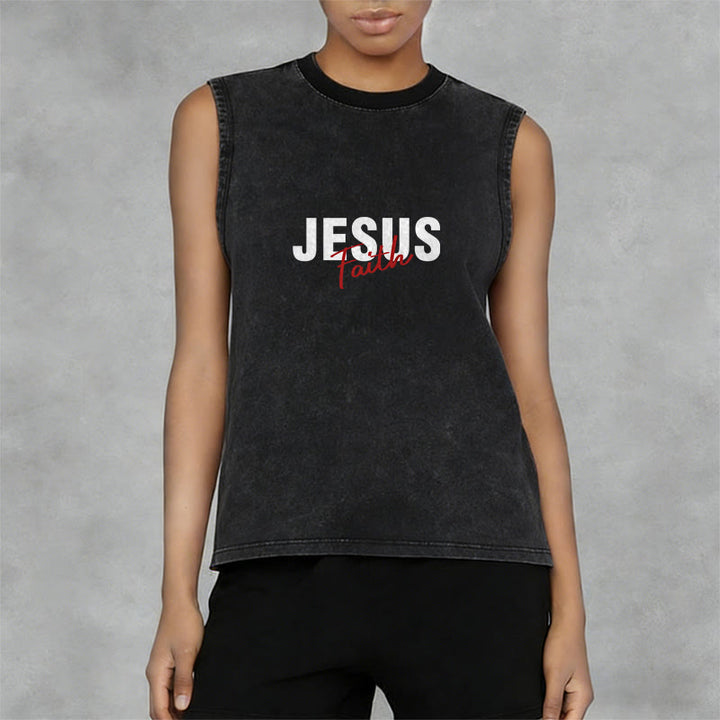 Christianartworkshop TOUT CE DONT NOUS AVONS BESOIN, C'EST JÉSUS Débardeur unisexe délavé - image 17