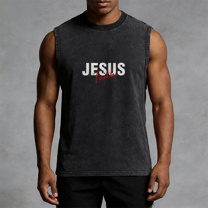 Christianartworkshop TOUT CE DONT NOUS AVONS BESOIN, C'EST JÉSUS Débardeur unisexe délavé - image 19