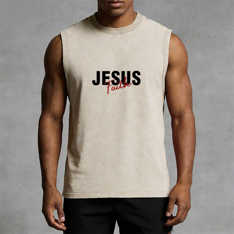 Christianartworkshop TOUT CE DONT NOUS AVONS BESOIN, C'EST JÉSUS Débardeur unisexe délavé - image 9