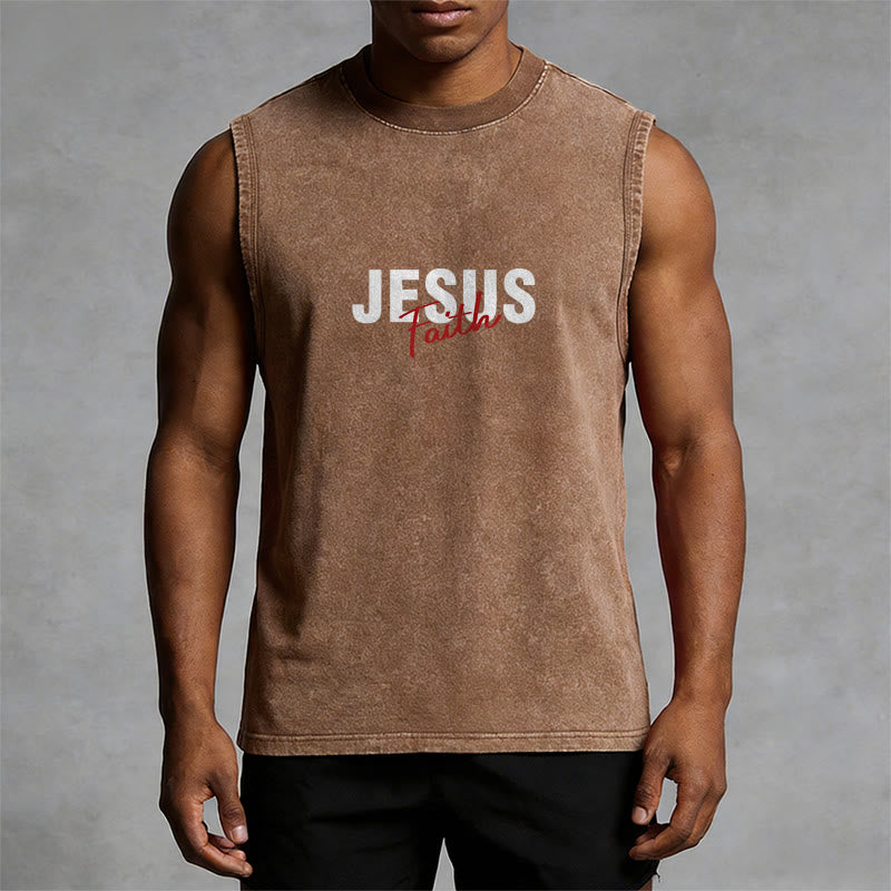 Christianartworkshop TOUT CE DONT NOUS AVONS BESOIN, C'EST JÉSUS Débardeur unisexe délavé - image 2