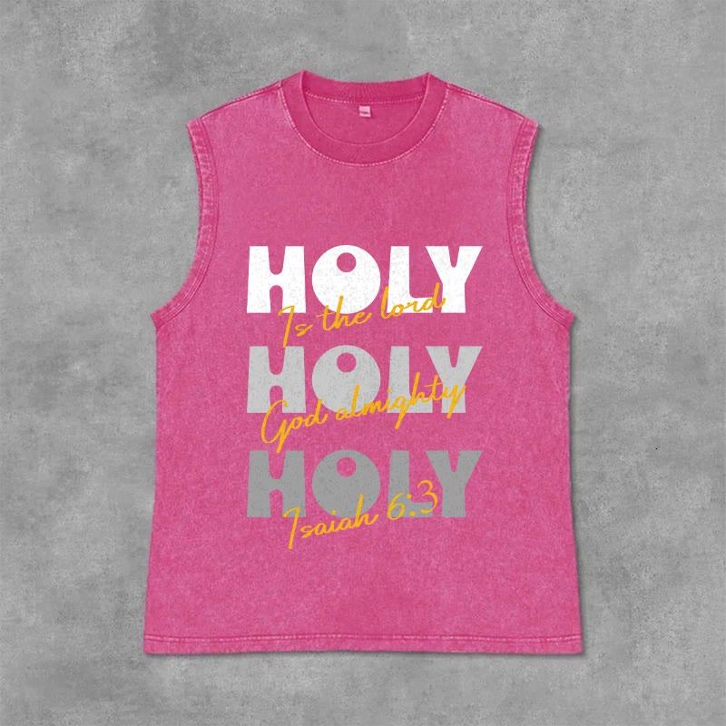 Christianartworkshop Débardeur unisexe lavé Holy Holy Holy - Rose - 2XL - image 12