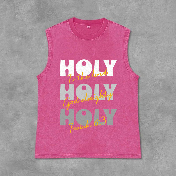 Christianartworkshop Débardeur unisexe lavé Holy Holy Holy - Rose - 2XL - image 12