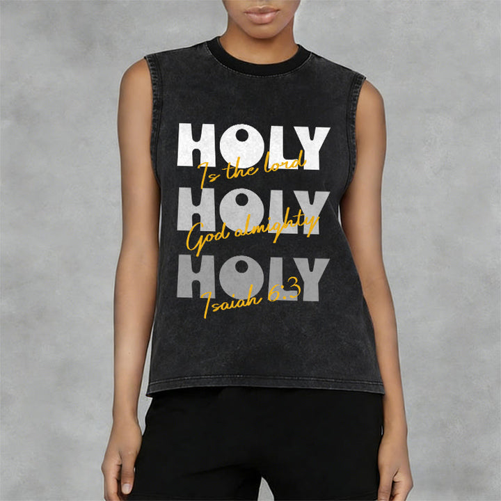 Christianartworkshop Débardeur unisexe lavé Holy Holy Holy - image 8