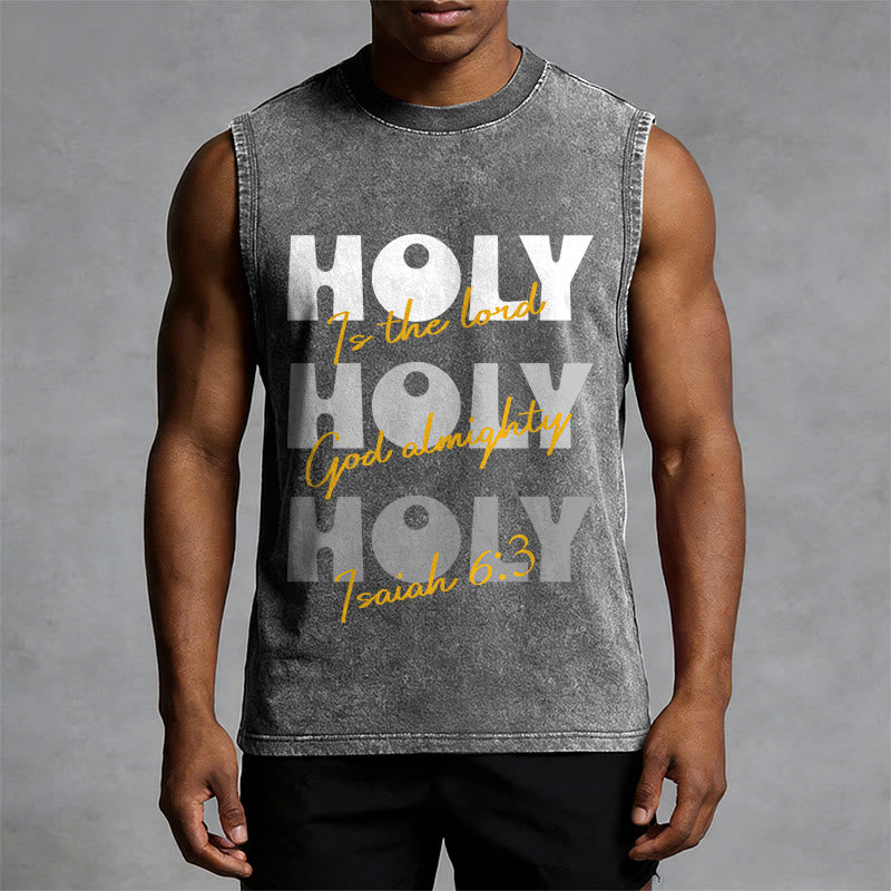 Christianartworkshop Débardeur unisexe lavé Holy Holy Holy - image 1