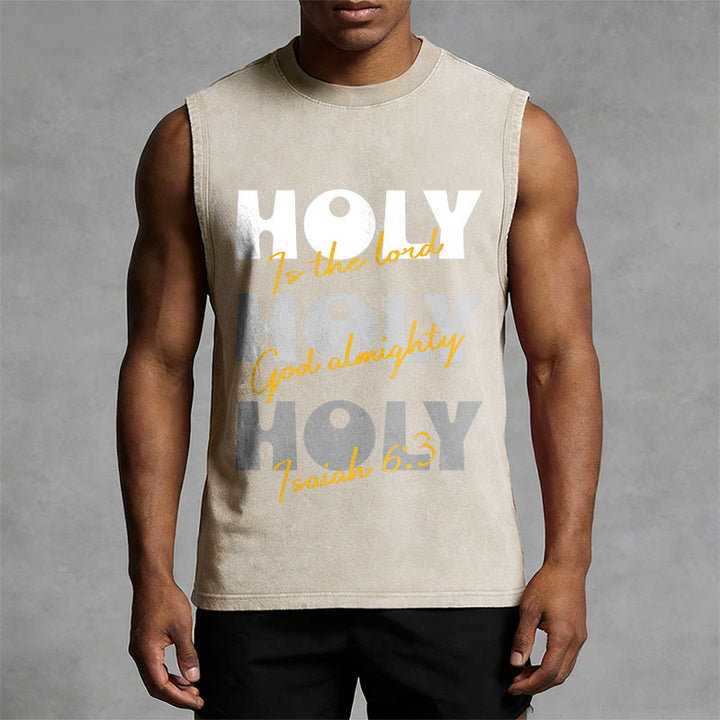 Christianartworkshop Débardeur unisexe lavé Holy Holy Holy - image 4