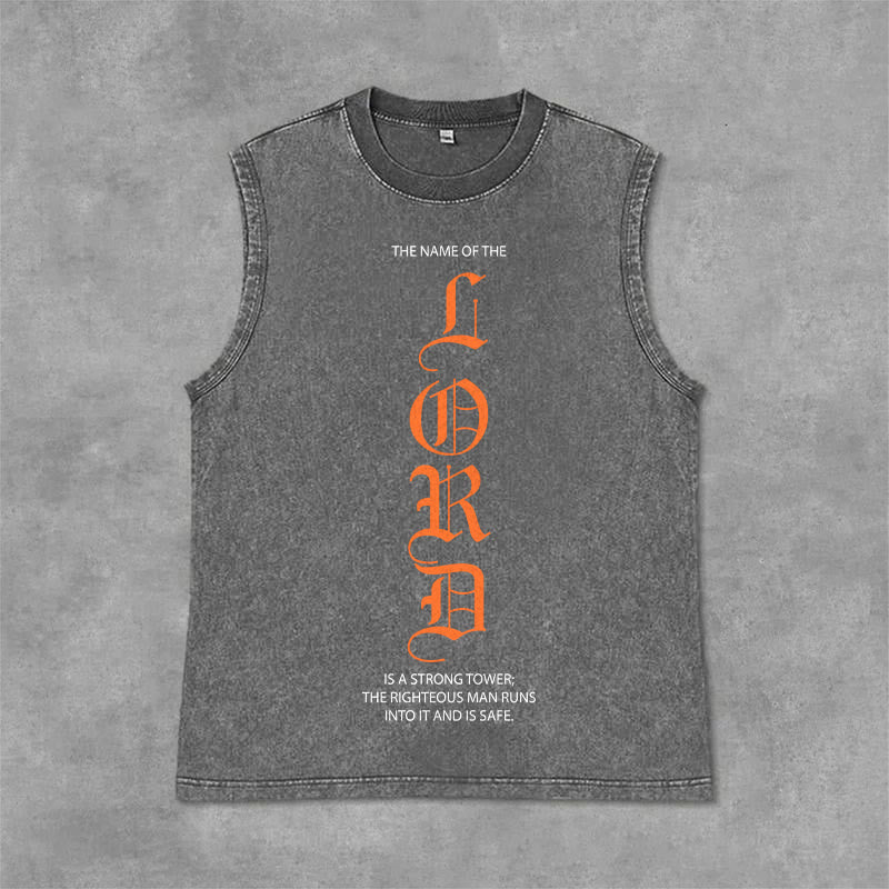 Christianartworkshop Débardeur unisexe lavé LORD - Gris - 2XL - image 0