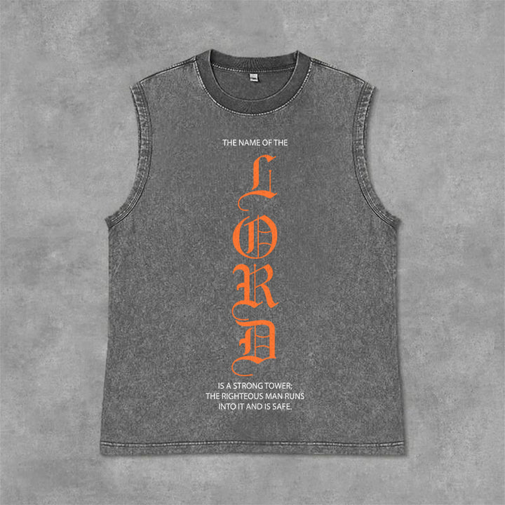 Christianartworkshop Débardeur unisexe lavé LORD - Gris - 2XL - image 0