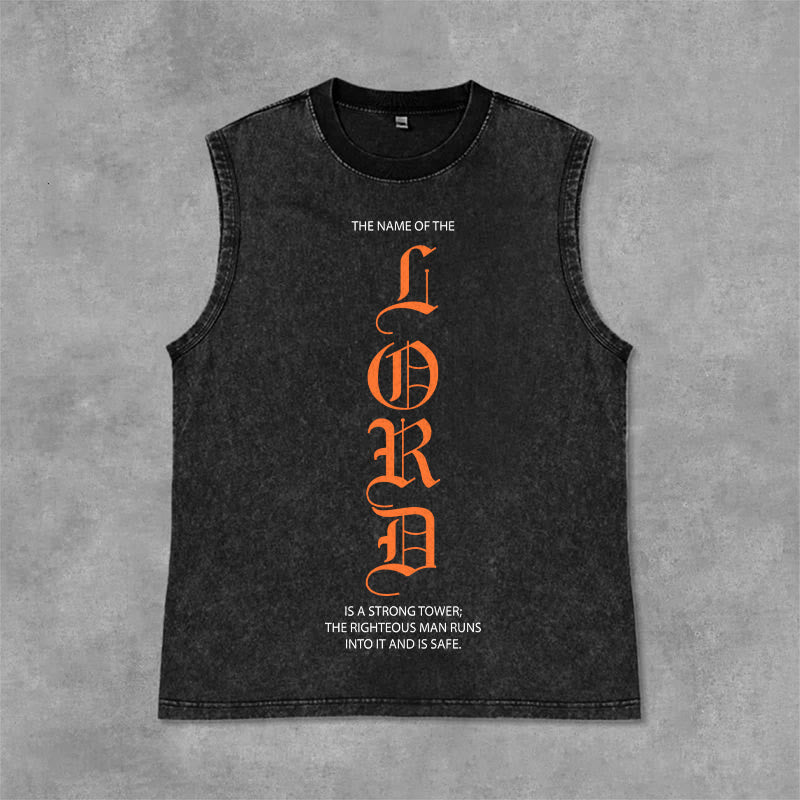 Christianartworkshop Débardeur unisexe lavé LORD - Noir - 2XL - image 9