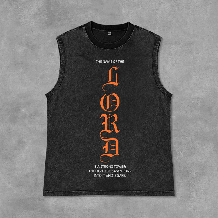 Christianartworkshop Débardeur unisexe lavé LORD - Noir - 2XL - image 9