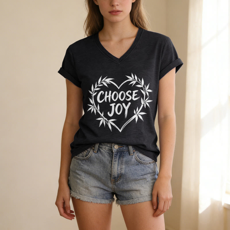 Christianartworkshop T-shirt décontracté à col en V CHOOSE JOY - image 13