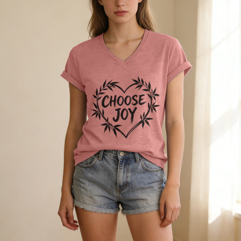 Christianartworkshop T-shirt décontracté à col en V CHOOSE JOY - image 11