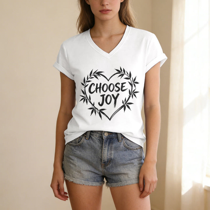 Christianartworkshop T-shirt décontracté à col en V CHOOSE JOY - image 5