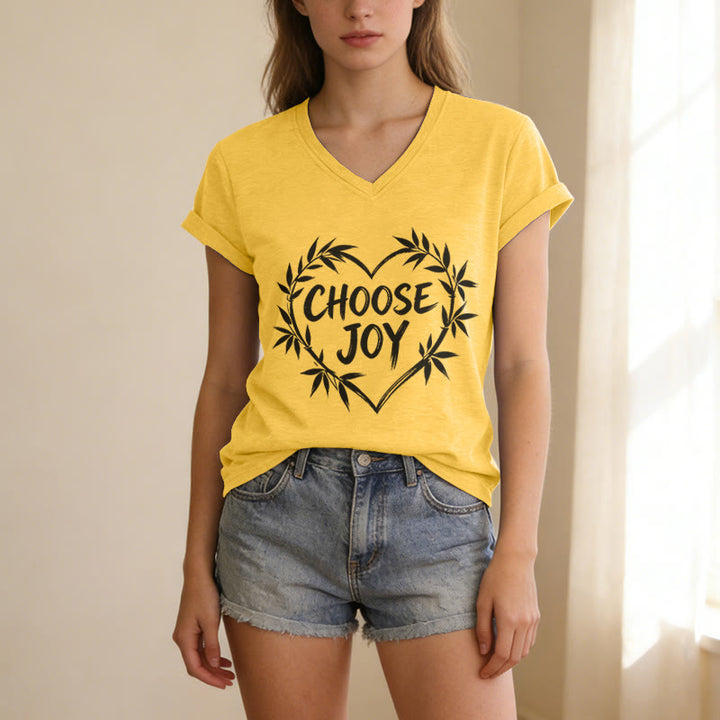Christianartworkshop T-shirt décontracté à col en V CHOOSE JOY - image 7