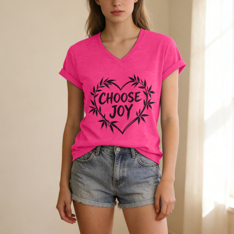 Christianartworkshop T-shirt décontracté à col en V CHOOSE JOY - image 25