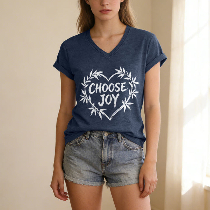Christianartworkshop T-shirt décontracté à col en V CHOOSE JOY - image 19
