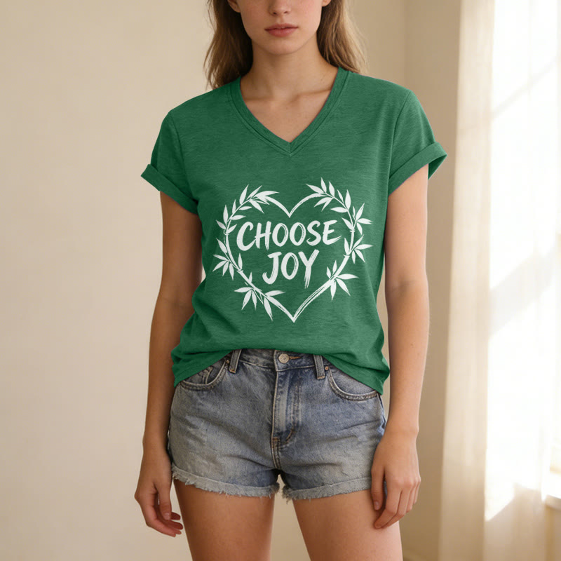 Christianartworkshop T-shirt décontracté à col en V CHOOSE JOY - image 15