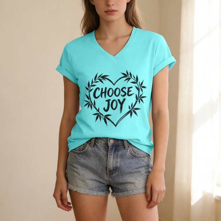 Christianartworkshop T-shirt décontracté à col en V CHOOSE JOY - image 9
