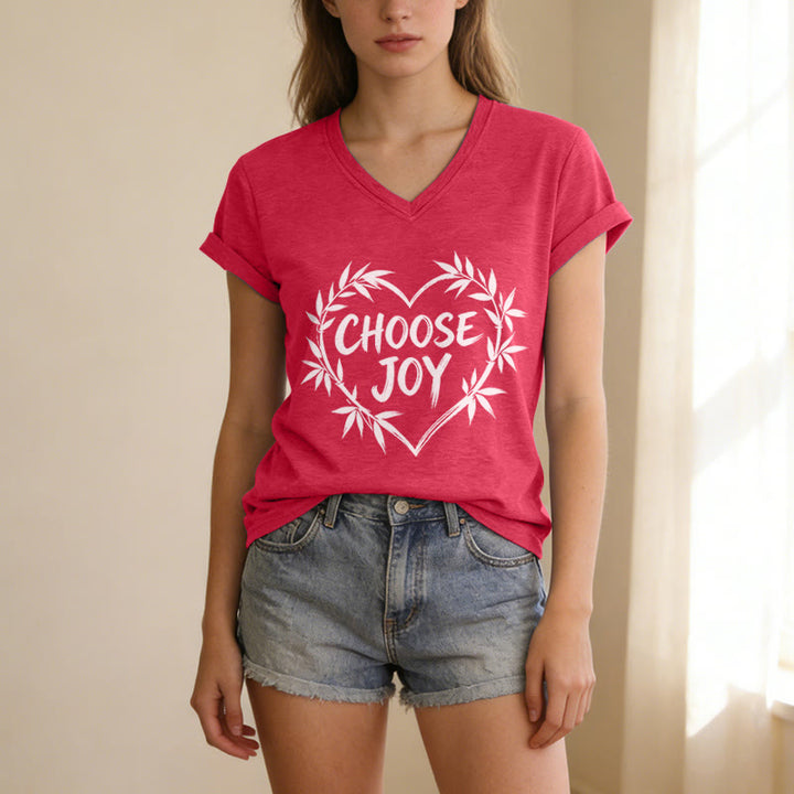 Christianartworkshop T-shirt décontracté à col en V CHOOSE JOY - image 23
