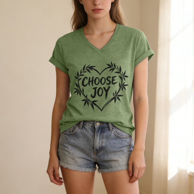 Christianartworkshop T-shirt décontracté à col en V CHOOSE JOY - image 3