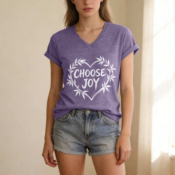 Christianartworkshop T-shirt décontracté à col en V CHOOSE JOY - image 17