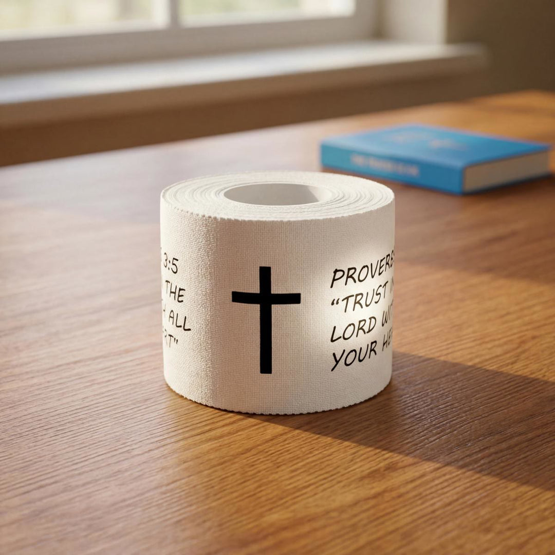 Christianartworkshop Proverbes 3:5 et Philippiens 4:13 : Bande adhésive athlétique avec verset biblique « Croix de la Foi » pour le poignet - image 4