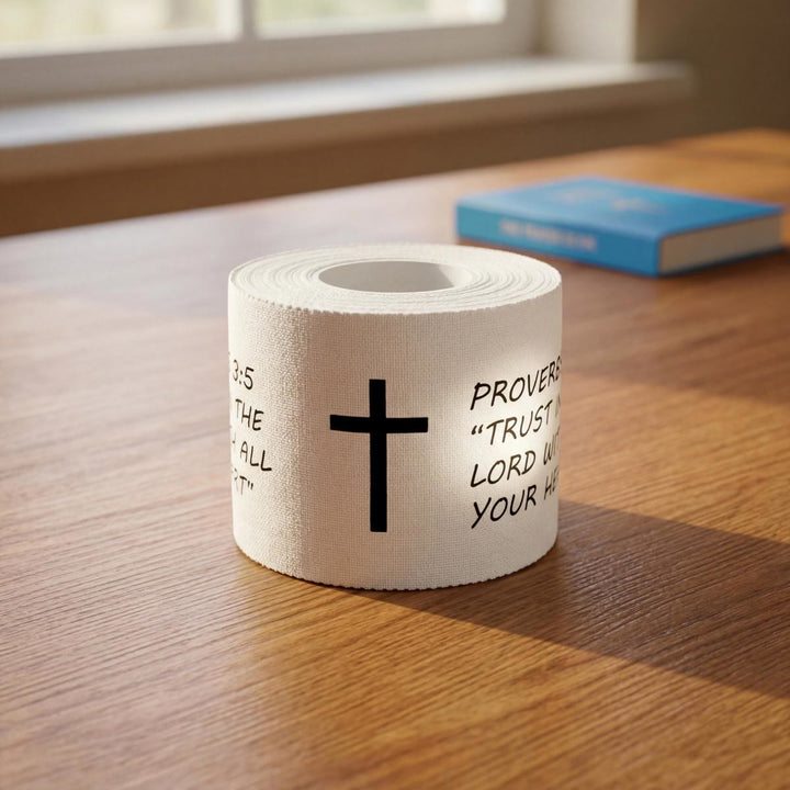 Christianartworkshop Proverbes 3:5 et Philippiens 4:13 : Bande adhésive athlétique avec verset biblique « Croix de la Foi » pour le poignet - image 4