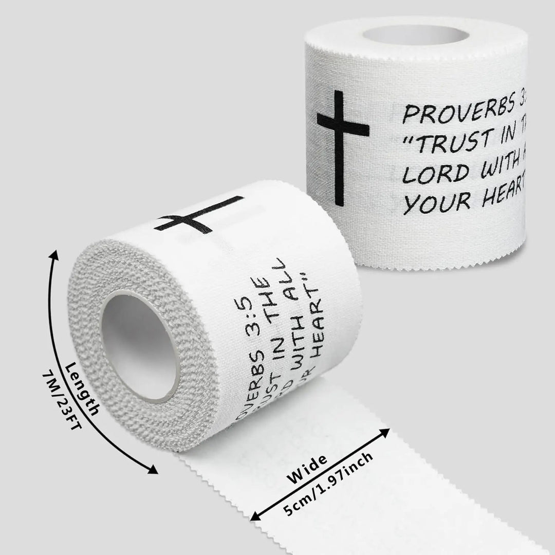 Christianartworkshop Proverbes 3:5 et Philippiens 4:13 : Bande adhésive athlétique avec verset biblique « Croix de la Foi » pour le poignet - image 8