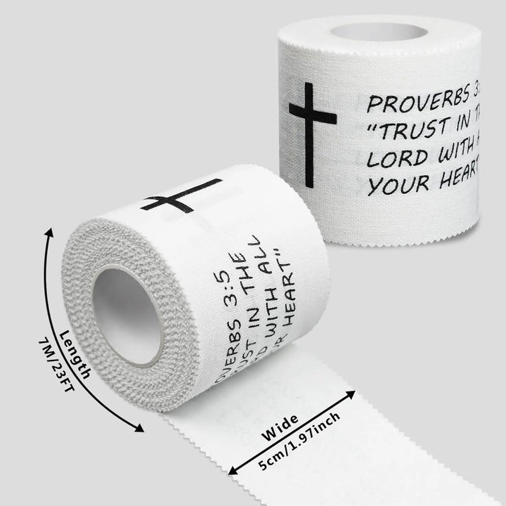 Christianartworkshop Proverbes 3:5 et Philippiens 4:13 : Bande adhésive athlétique avec verset biblique « Croix de la Foi » pour le poignet - image 8