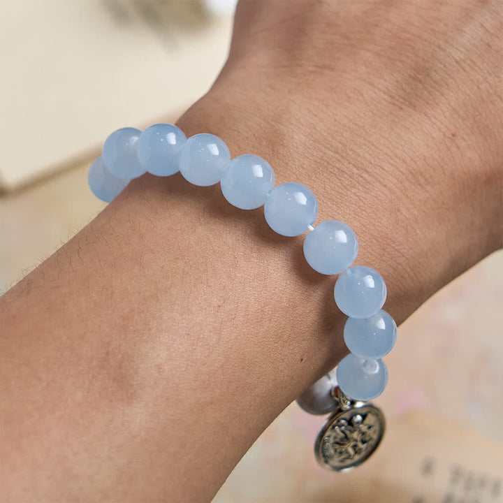Christianartworkshop Bracelet Saint Michel en howlite naturelle : bleu clair et rose, double protection spirituelle - image 10