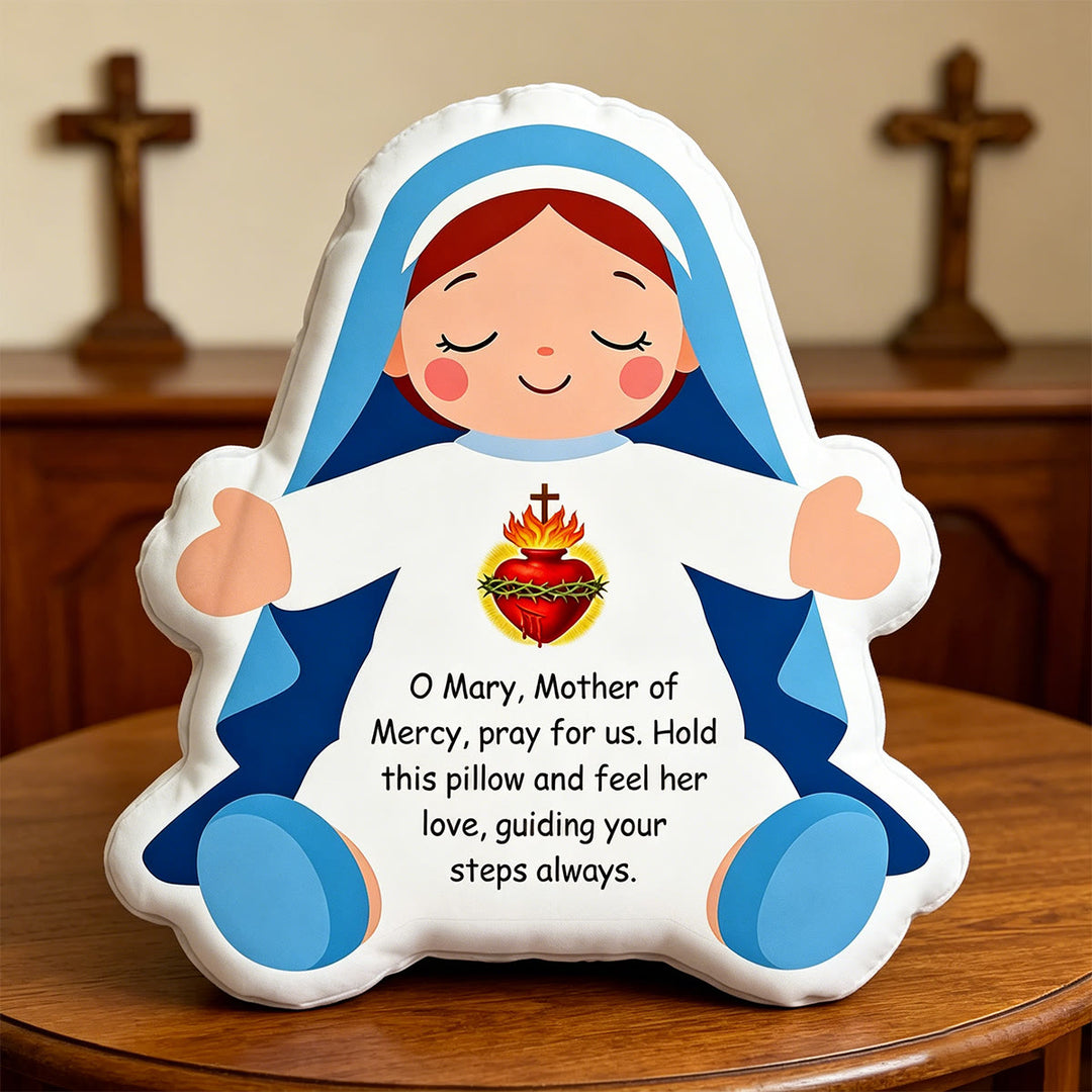 Christianartworkshop Coussin en forme de personnage du Sacré-Cœur de Notre-Dame : un gage d'amour miséricordieux et de guidance spirituelle - 24" (60 cm) - image 0