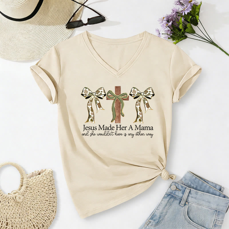 Christianartworkshop T-shirt décontracté à col en V avec motif arbalète et arc Jésus - Beige - 2XL - image 6