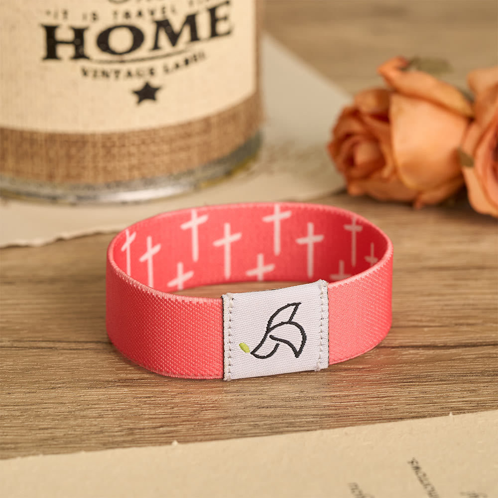 Christianartworkshop Bracelet NFC à lecture tactile : emblème de la colombe sacrée pour un rappel quotidien de dévotion - Rose - image 5
