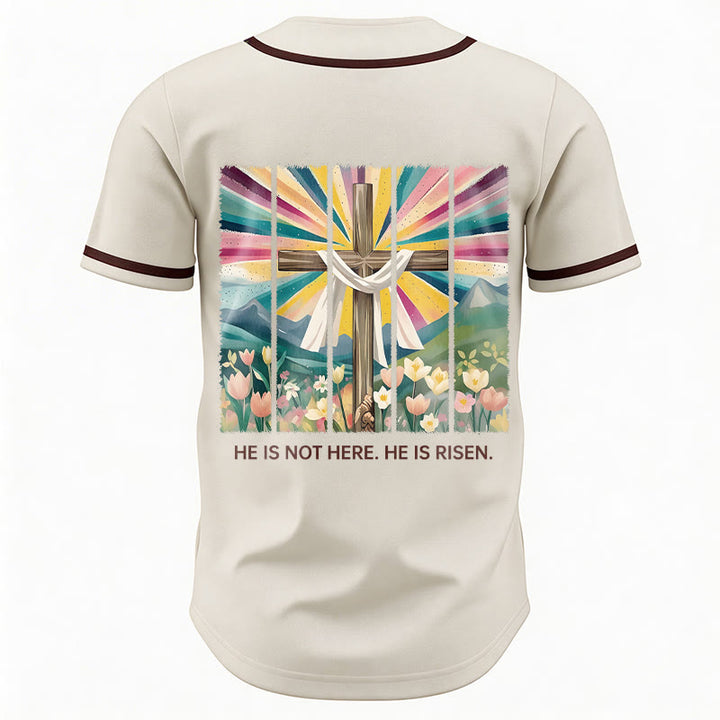 Christianartworkshop Il n'est pas ici, il est ressuscité Maillot de baseball unisexe Foi - image 5