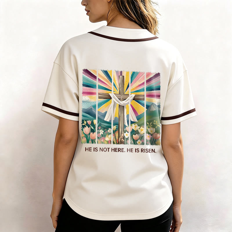 Christianartworkshop Il n'est pas ici, il est ressuscité Maillot de baseball unisexe Foi - image 3