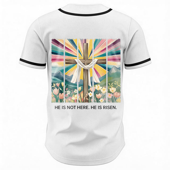 Christianartworkshop Il n'est pas ici, il est ressuscité Maillot de baseball unisexe Foi - image 12