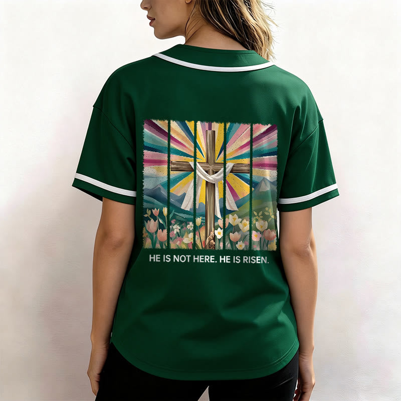 Christianartworkshop Il n'est pas ici, il est ressuscité Maillot de baseball unisexe Foi - image 45