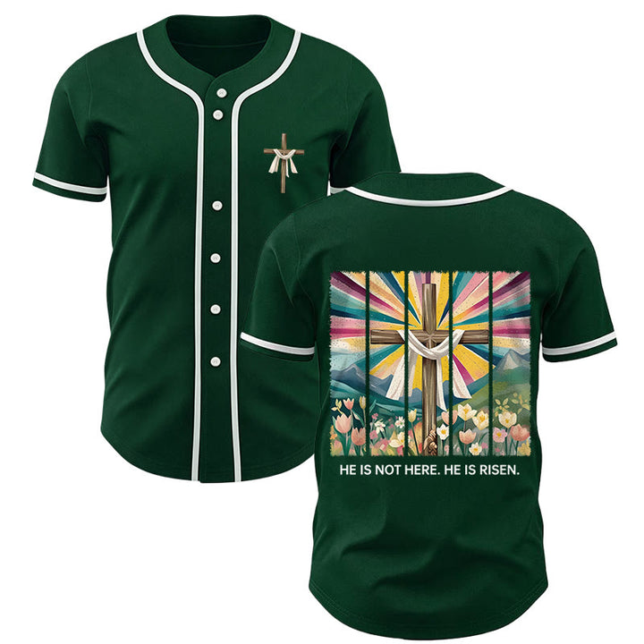 Christianartworkshop Il n'est pas ici, il est ressuscité Maillot de baseball unisexe Foi - Vert - 5XL - image 42
