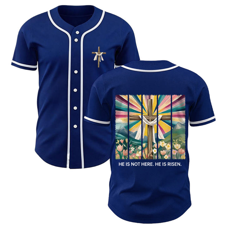 Christianartworkshop Il n'est pas ici, il est ressuscité Maillot de baseball unisexe Foi - Bleu marine - 5XL - image 49