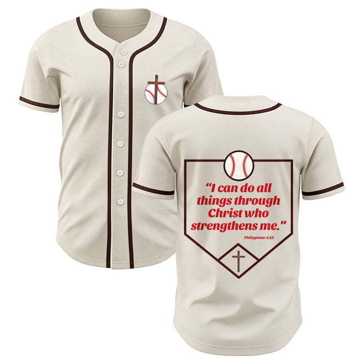 Christianartworkshop Philippiens 4:13 Maillot de baseball Foi : T-shirt de sport avec croix, devise, force et dévotion - Abricot - 5XL - image 6