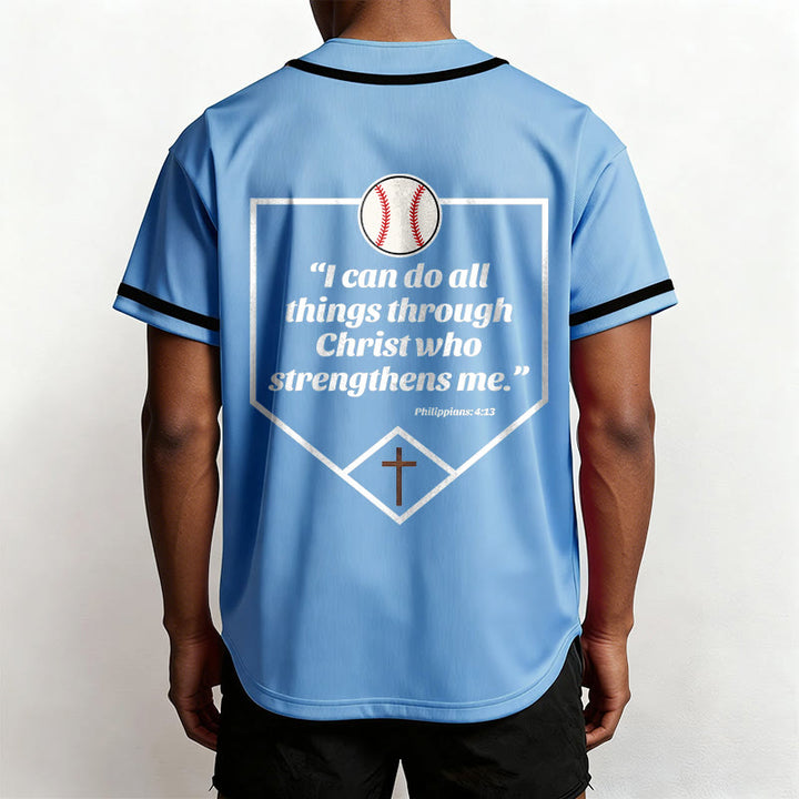 Christianartworkshop Philippiens 4:13 Maillot de baseball Foi : T-shirt de sport avec croix, devise, force et dévotion - image 32