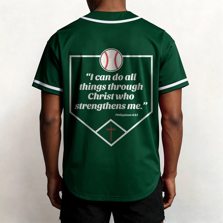 Christianartworkshop Philippiens 4:13 Maillot de baseball Foi : T-shirt de sport avec croix, devise, force et dévotion - image 37