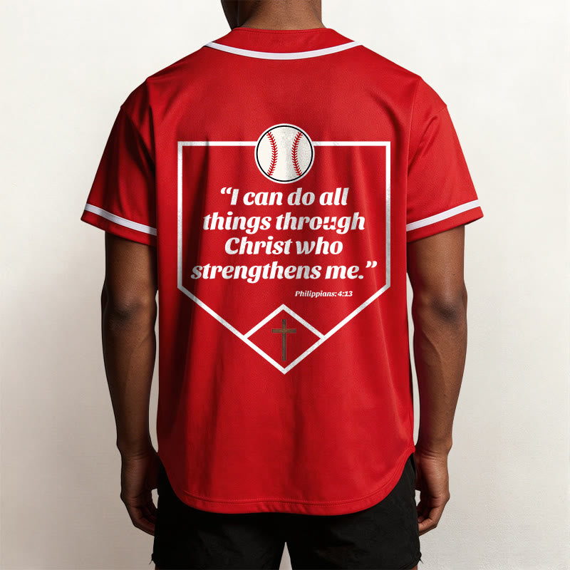 Christianartworkshop Philippiens 4:13 Maillot de baseball Foi : T-shirt de sport avec croix, devise, force et dévotion - image 22